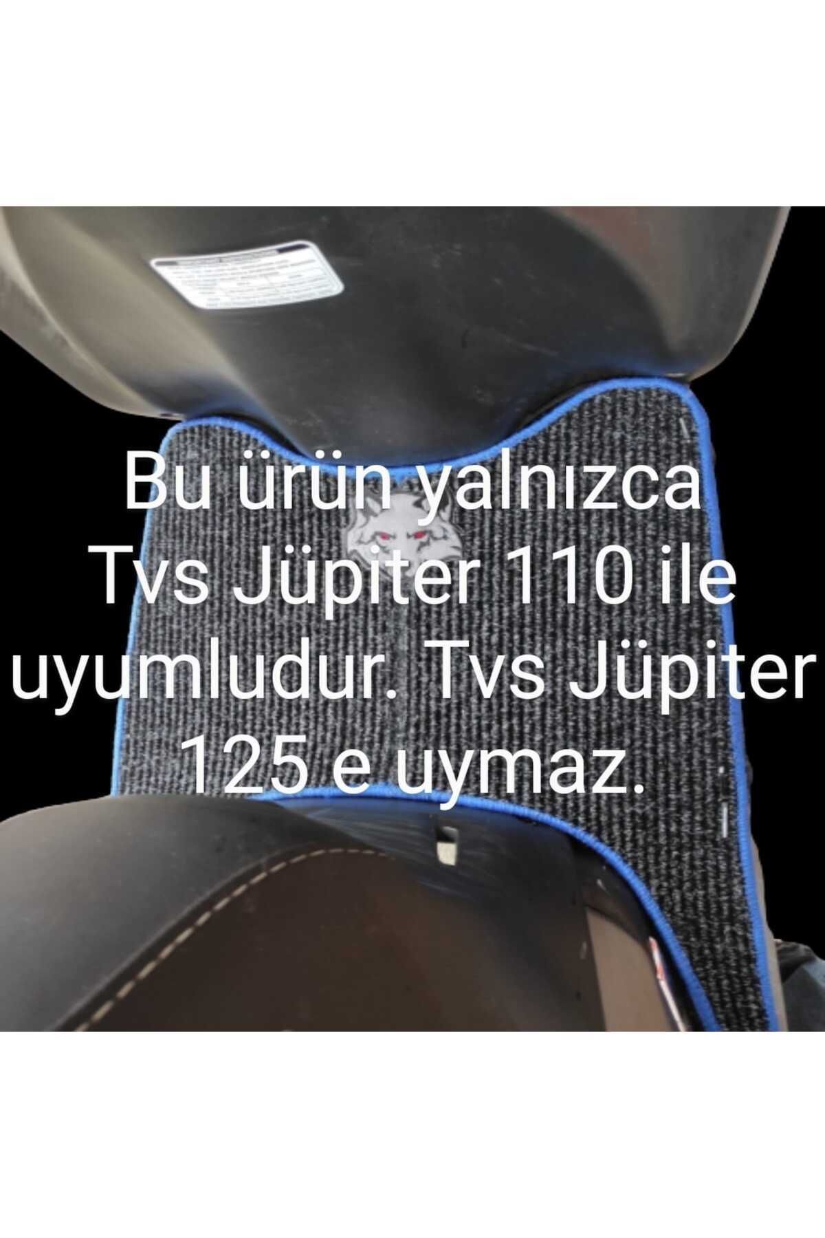 Motosiklet Aksesuar Koruyucu Modifiye Paspas Tvs Jüpiter 110 Uyumlu Mavi Kenar Overloklu - Görsel 6