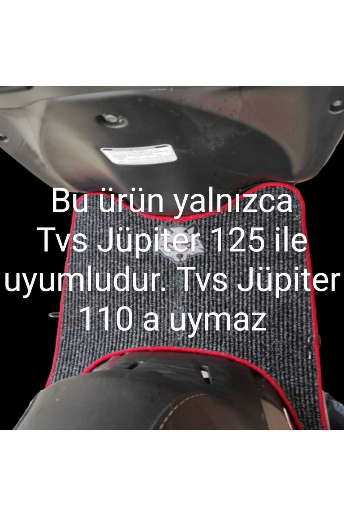 Motosiklet Aksesuar Koruyucu Modifiye Paspas Tvs Jüpiter 125 Uyumlu Kırmızı Kenar Overloklu - Görsel 6