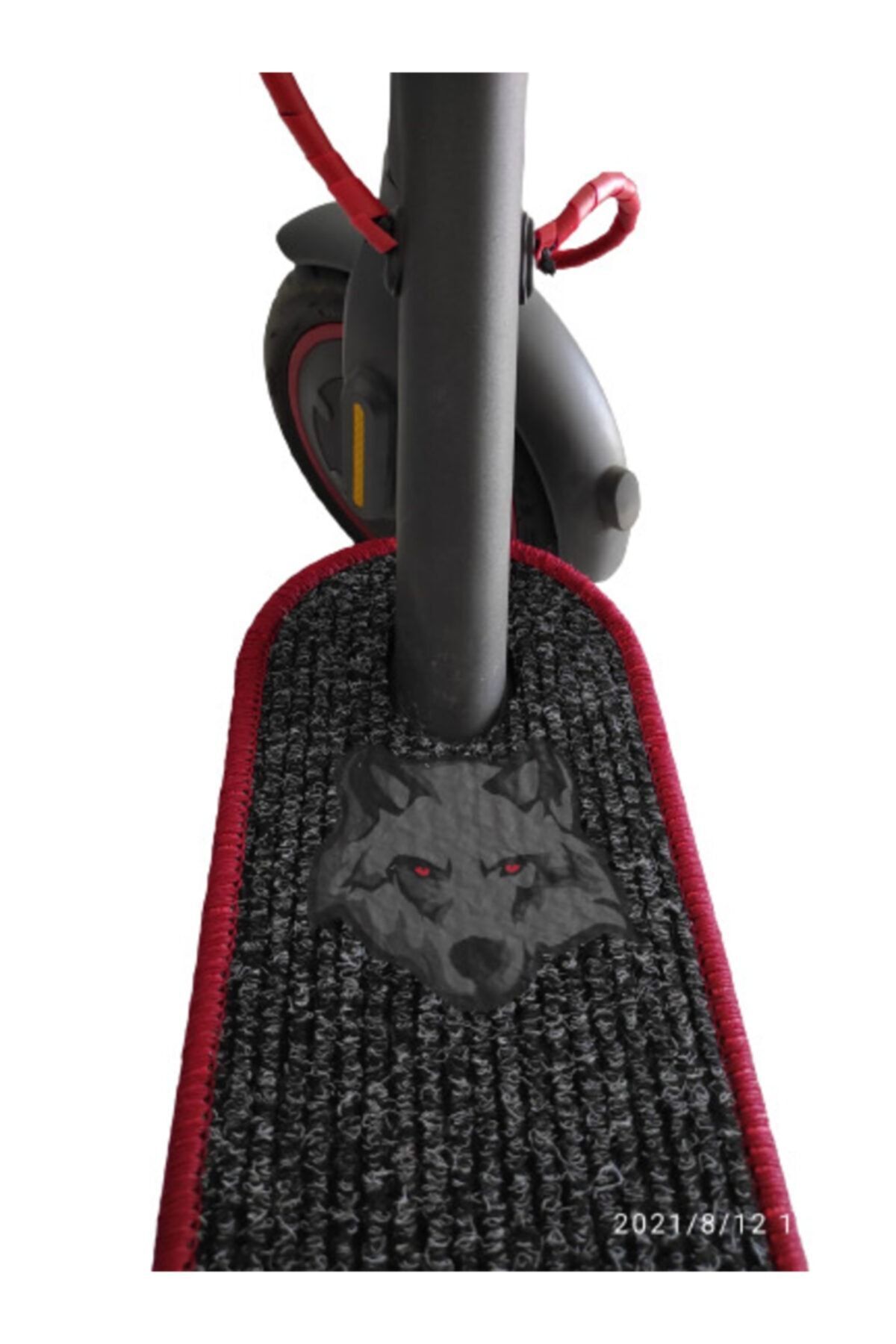 Elektrikli Scooter Aksesuar M1 S Modeli Için Koruyucu Wolf Baskılı Paspas SİYAH