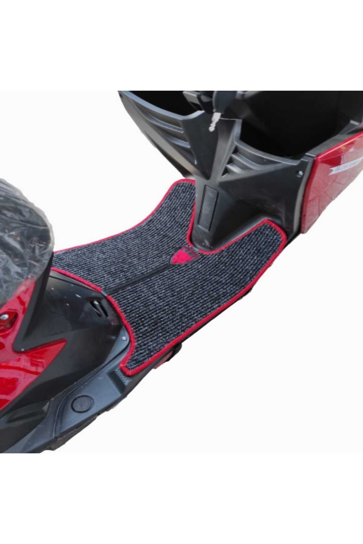 Elektrikli Motosiklet Aksesuar Koruyucu Paspas Motolux Latte motolüx latte Scooter Uyumlu Kırmızı Kenar Overlok - Görsel 3