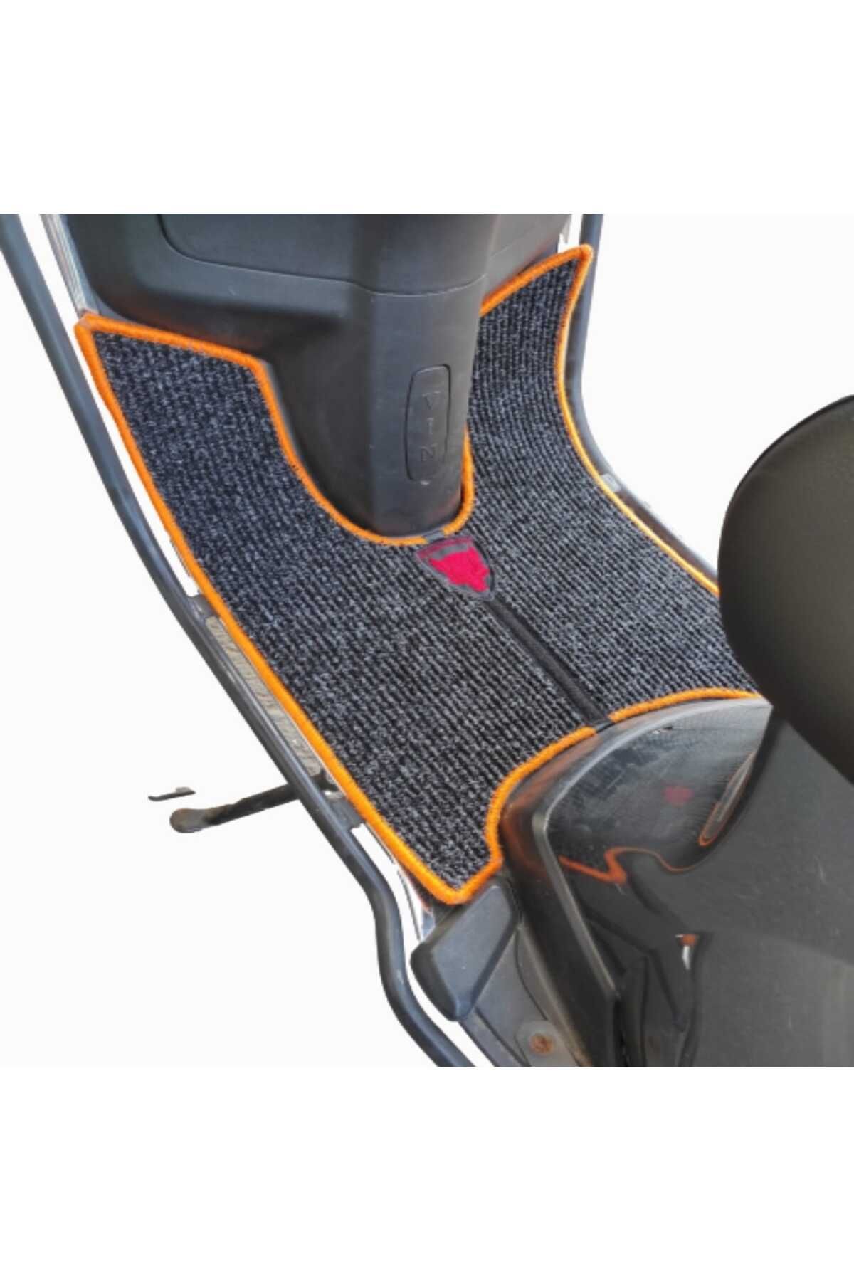 Elektrikli Motosiklet Aksesuar Koruyucu Paspas Motolux Latte motolüx latte Scooter Uyumlu Turuncu Kenar Overlok - Görsel 2
