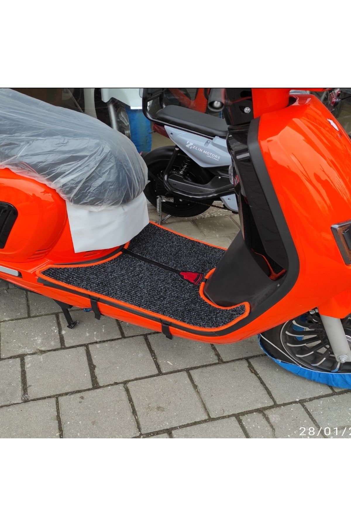 Motosiklet Aksesuar Koruyucu Paspas Nanok Nanoc Emira 50cc 125cc wb50QT-13B uyumlu Turuncu kenar iplik - Görsel 3